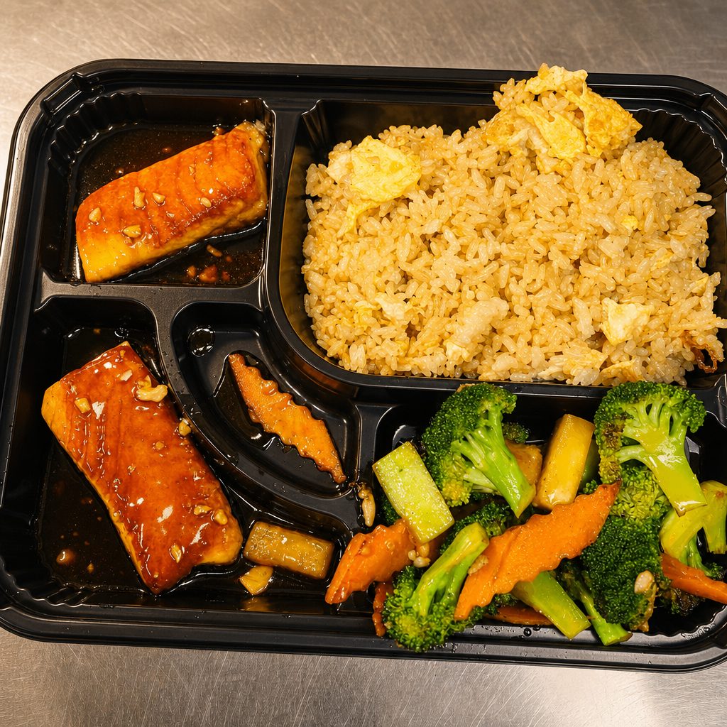 Hibachi Salmon Dinner.