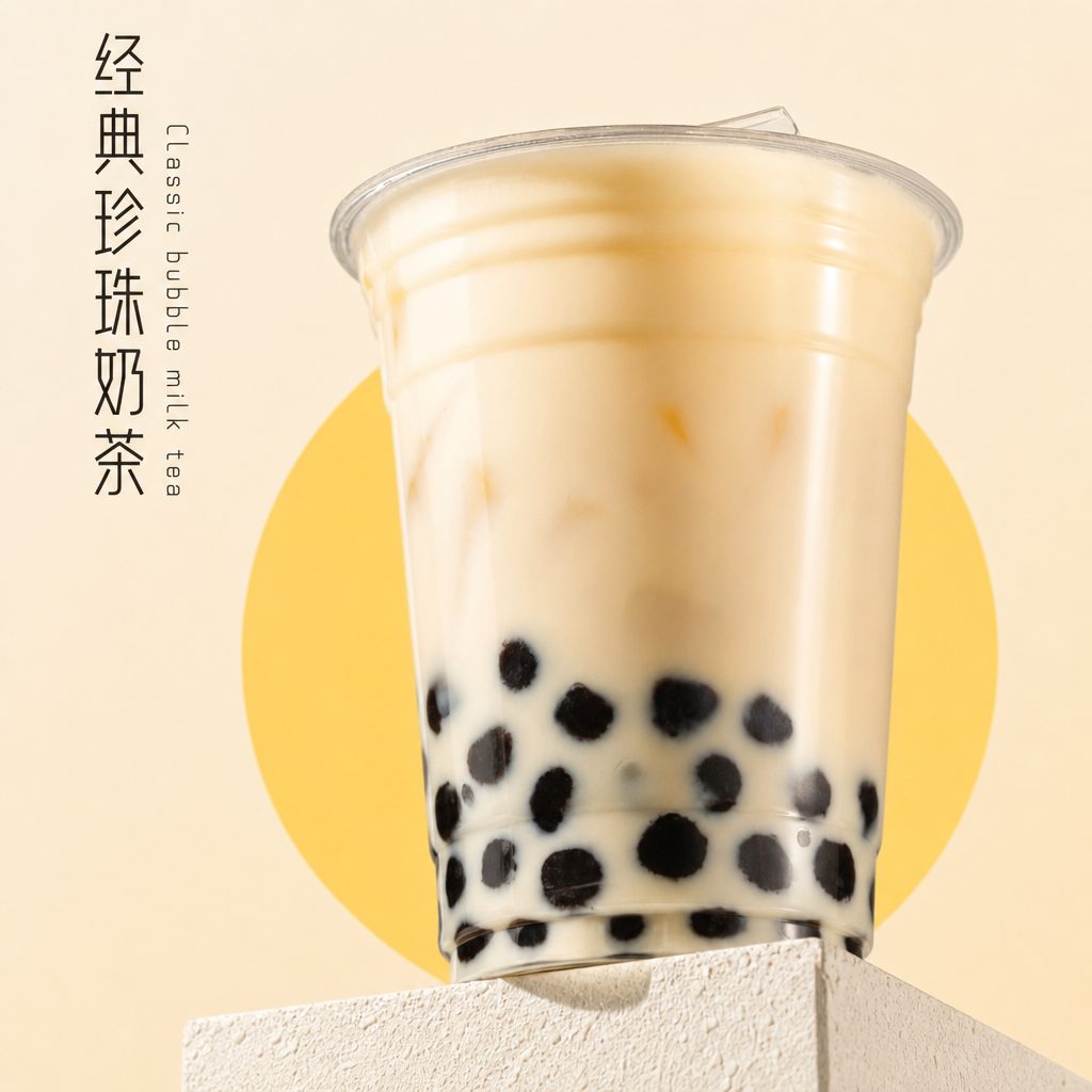 Jasminesugar milk tea with bubble tea.