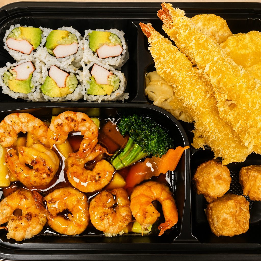 Shrimp Teriyaki Dinner Box.